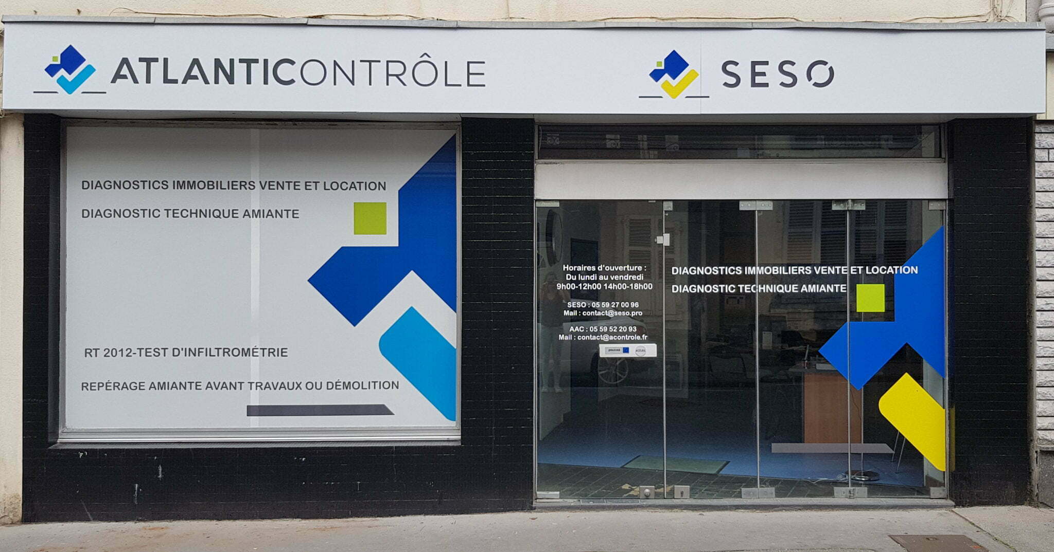 Realisation Enseigne Facade Pau Creation Panneaux Adhesifs Micro Perforé Agence Seso Atlantique Controle Realisation Enseigne Facade Pau Creation Panneaux Adhesifs Micro Perforé Agence Seso Atlantique Controle