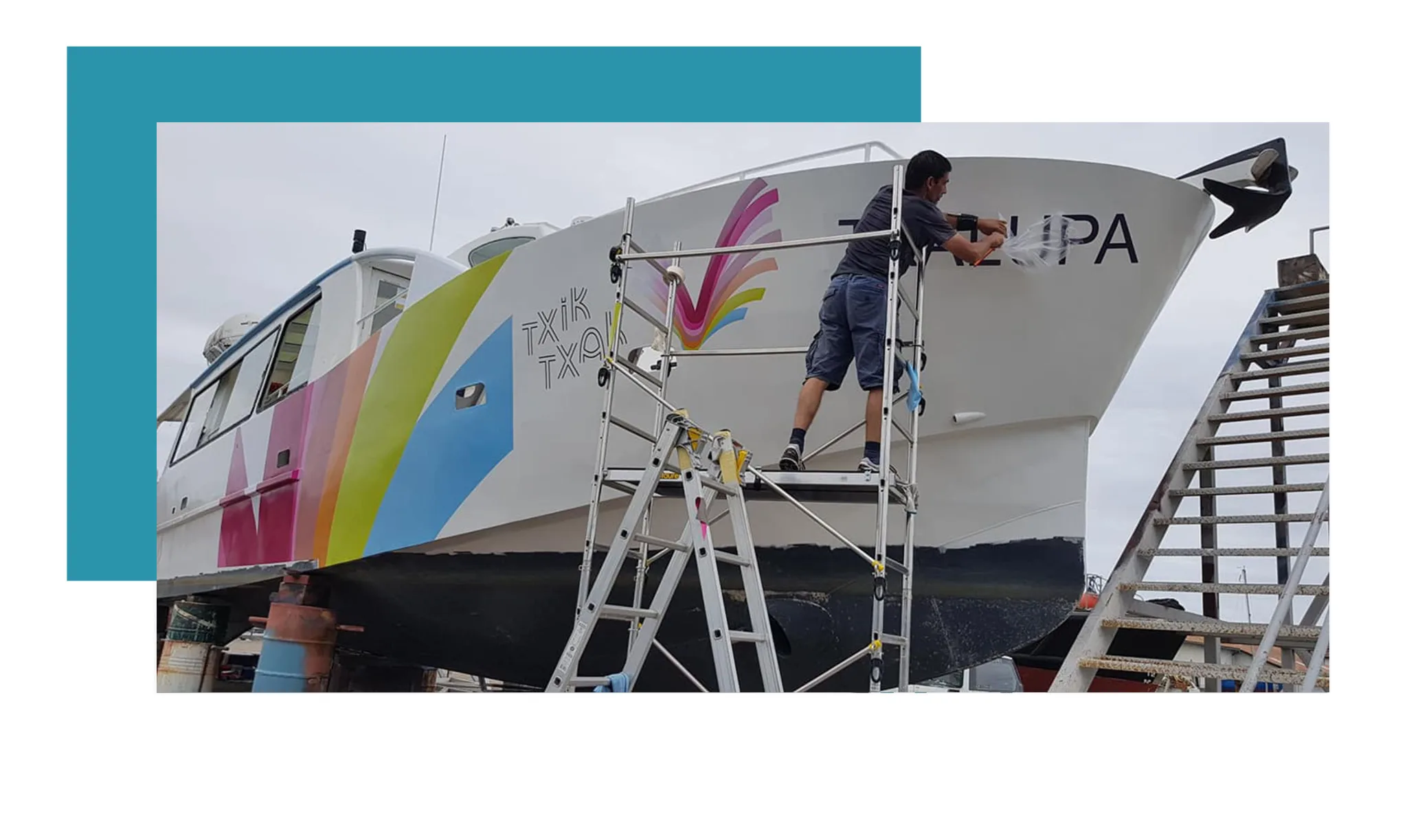 wrapping bateau agence graphics bayonne hendaye