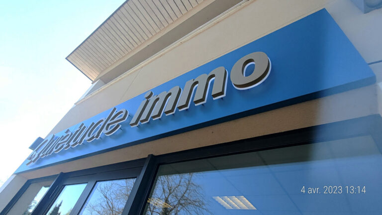 fabrication enseigne lumineuse agence immobilière agence graphics lettres boitiers bloc led